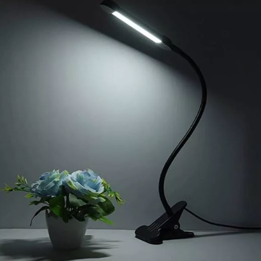 LAMPARA LED USB FLEXIBLE CON PINZA BLANCA