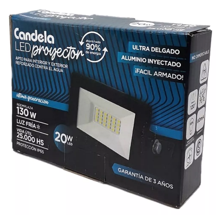 REFLECTOR LED 20W CANDELA LUZ FRIA